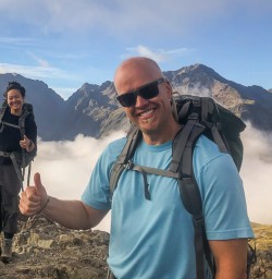 Happy guest at Nelson Lakes National Park, Tasman New Zealand