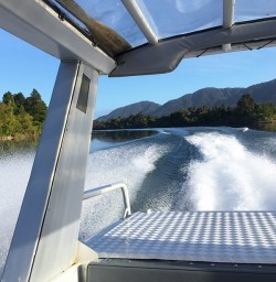 Jetboat on Lake McKerrow