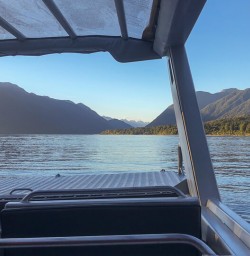 Jetboat on Lake Mckerrow, Fiordland New Zealand