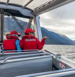 Jetboat on Lake Mckerrow, Fiordland New Zealand