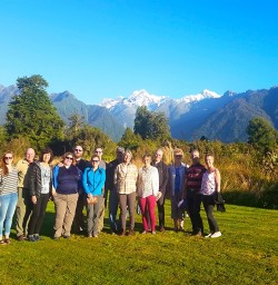 Lake Matheson with Aoraki Mount Cook in the background