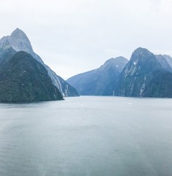 Helicopter View at Milford Sound, Fiordland National Park Southland New Zealand
