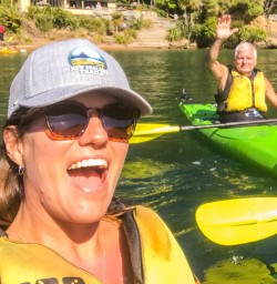 Selfie from kayak at Marlborough Sounds, New Zealand