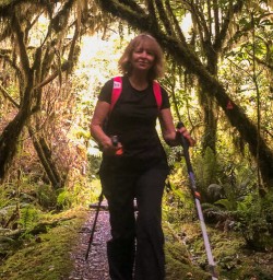 Walking at Milford Track, Arthur river, Fiordland New Zealand