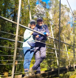 10. Guest couple on bridge Pororari River Track