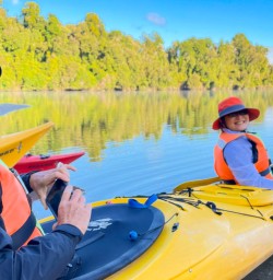 10. Guide Kelly and guest Kayaking Makarora