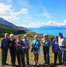 Group at Lake Pukaki Turquoise Lake