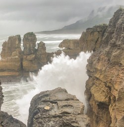Blowhole at Punakaiki, West Coast New Zealand