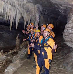 Caving tour at Nile river, West Coast New Zealand
