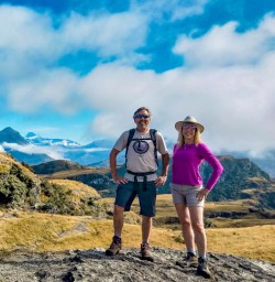 Couple on Rocky Mountain hike