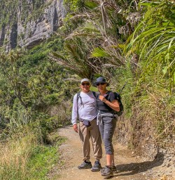 Couple at Porarari river, Paparoa National Park West Coast New Zealand