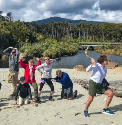 Group at West Coast beach
