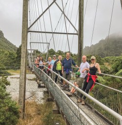 Group on the bridge at Punakaiki, West Coast New Zealand