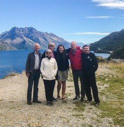 Group at Devils Staircase Lookout Point, Lake Wakatipu Otago New Zealand