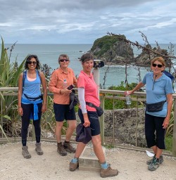 Group at Punakaiki pancake rocks, West Coast New Zealand