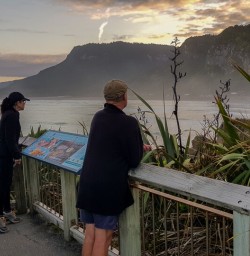 Group at Punakaiki pancake rocks and blowholes, West Coast New Zealand