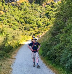 Guest hiking Rocky Mountain track