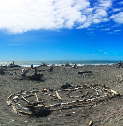 Creating beach art! West Coast New Zealand