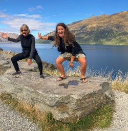 Happy guest and guide at Lake Wakatipu, Otago New Zealand