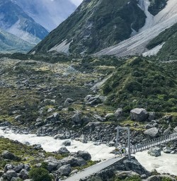Hooker Valley Track Bridge, Canterbury New Zealand