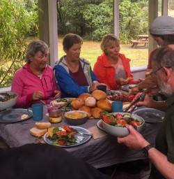 Lunch at St Arnaud, Lake Rotoiti, Tasman New Zealand