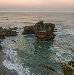 Punakaiki pancake rocks and blowholes, West Coast New Zealand