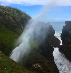 Splashy High Tide Moods at Punakaiki Pancake Rocks