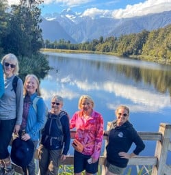 12 Women at Lake Matheson Track Feb2025