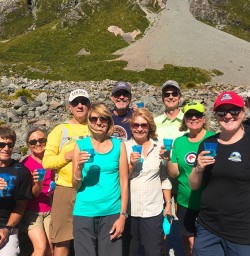 A well deserved toast at the Hooker Lake