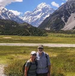Couple at Aoraki Mount Cook, Canterbury New Zealand