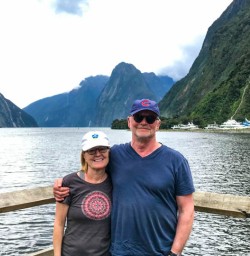 Couple at Milford Sound water front