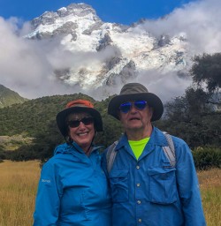 Couple at Hooker Valley Track, Canterbury New Zealand