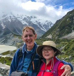 Couple on Hooker Valley hike