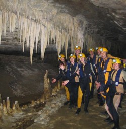 Exploring the glowworm caves on the Nile River