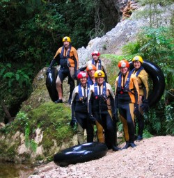 The team conquering caving!