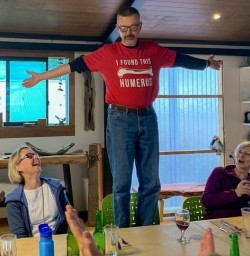Happy guest at Okarito, West Coast New Zealand