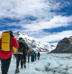 Heli hiking on Tasman glacier