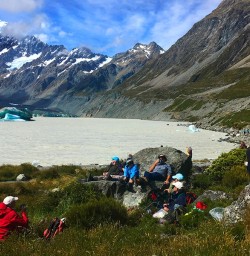 A well earned cuppa with a view. Aoraki/Mt Cook National Park.