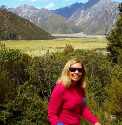 hiker at hooker valley track