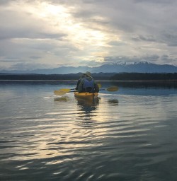 Kayaking at Okarito Lagoon, West Coast New Zealand