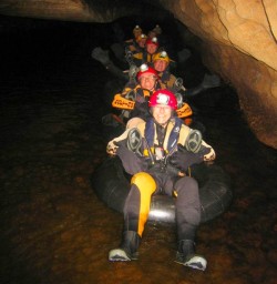 Cruising through the Glowworm Caves