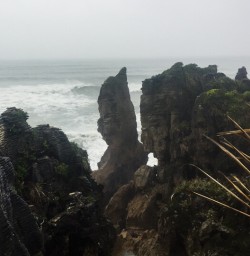 Punakaiki pancake rocks and blowholes, West Coast New Zealand