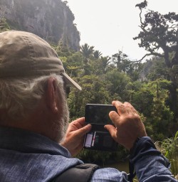 Taking picture at Pororari river, Paparoa National Park West Coast New Zealand