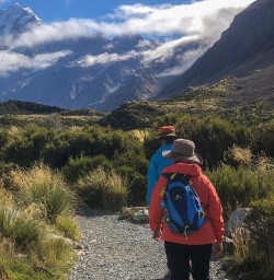 Walking at Aoraki Mount Cook National Park, Canterbury New Zealand