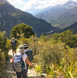 12. Group walking down Key Summit