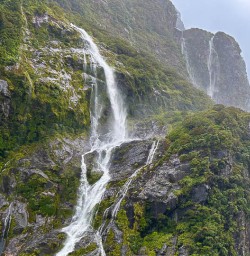 Milford Sound waterfalls 