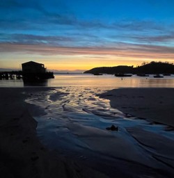 Sunsetting in Stewart Island in New Zealands South Island 