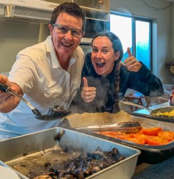 Cooking at Okarito, West Coast New Zealand