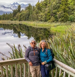 Couple at Lake Matheson, West Coast New Zealand
