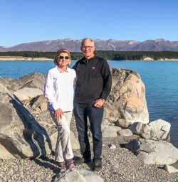 Couple at Lake Pukaki, Canterbury New Zealand